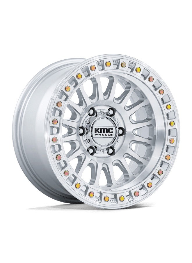 KMC KM552 IMS 17X8.5 5X127 ET-10 CB71.5 GLOSS SILVER /MACH FACE - Image 1